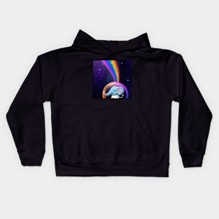 Rainbow Space Elephant Kids Hoodie